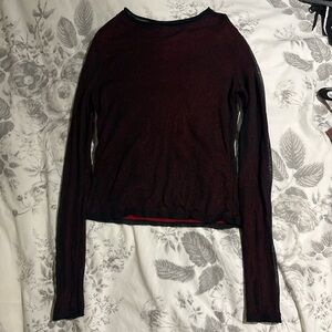 Mesh top with red lining